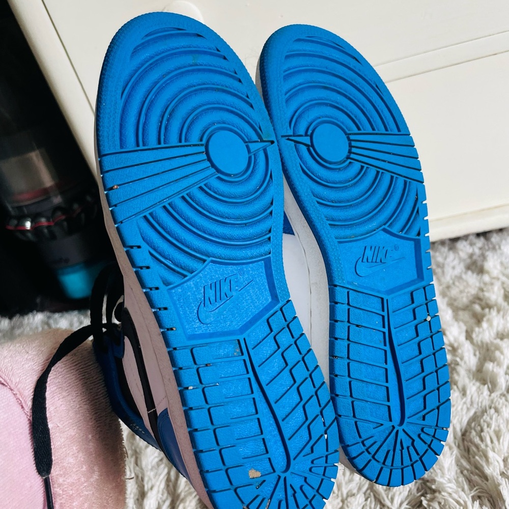 RARE 2016 Nike Air Jordan 1 Retro High OG GS SZ 5Y Soar Blue - Picture 6 of 7